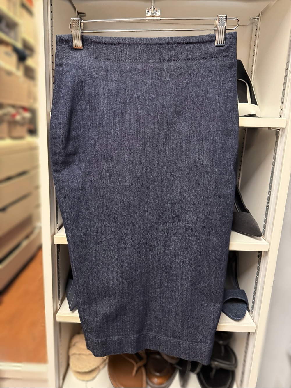 Elizabeth and James Dark Denim Navy Pencil Skirt